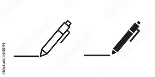 Write icon logo set. thin line concept simple icon or design element