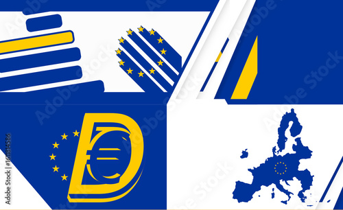 Digital Euro Banner abstrac...
