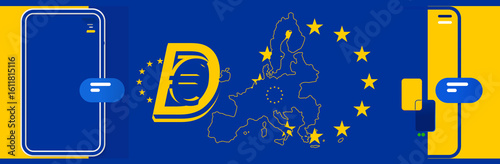 Digital Euro Banner abstrac...