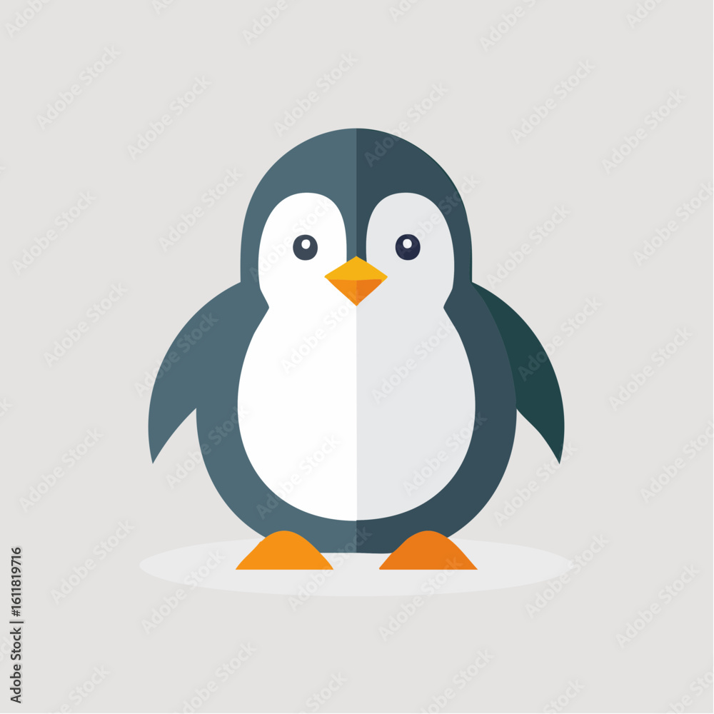 Obraz premium Adorable cartoon penguin graphic illustration for children's content and animal themes