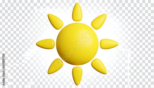 3D cartoon sun icon