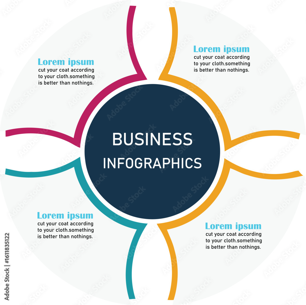 Fototapeta premium Modern Circular Business Infographic Template for Data Visualization