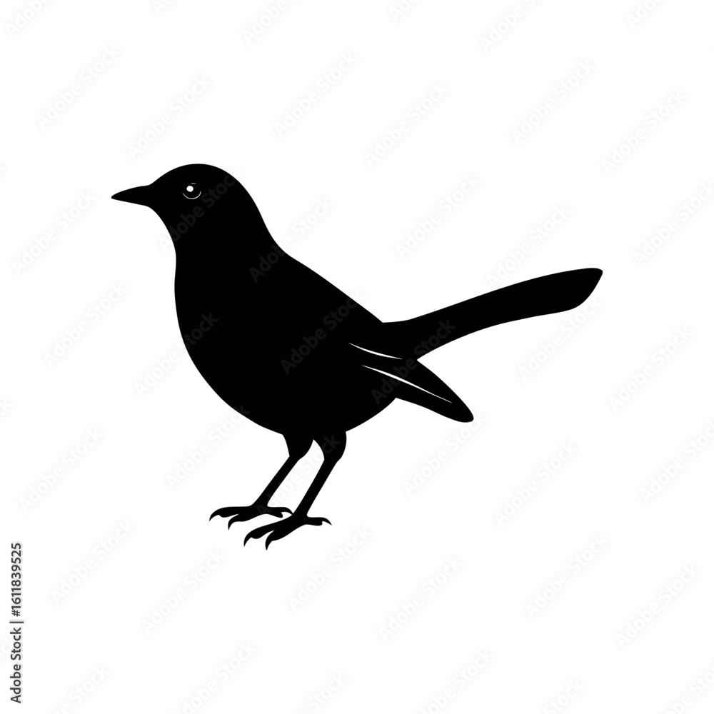 Obraz premium A leafbird Bird's silhouette art vector illustration.