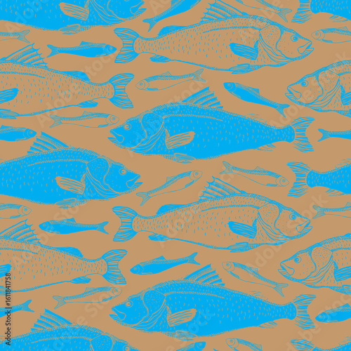 seamless pattern with fishes