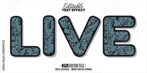 Live word typography, editable text effect