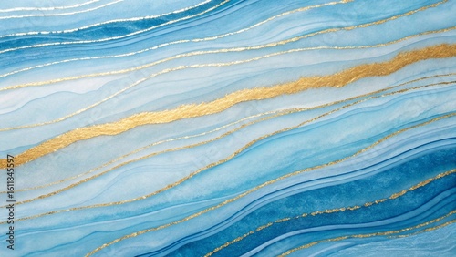 Abstract Blue and Gold Watercolor Texture: Elegant, Serene, Luxurious Background Design