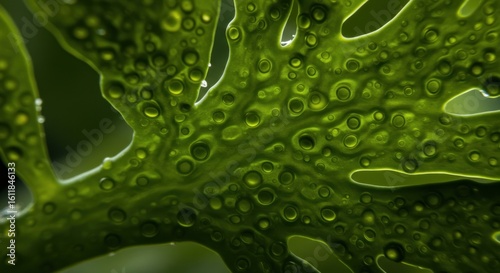 Close-up green leaf texture