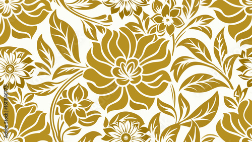 decorative floral pattern golden color isolated white backgrounds for Decorative wallpapers, knitted fabric textured, fabric printing, birthday invitation covers,ornament, floral, background, flower, 