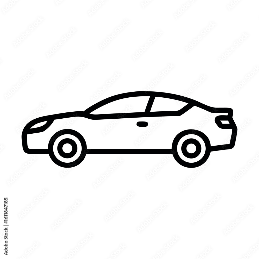 Sporty classic car vector illustration in side view isolated on white background Sporty classic car vector illustration in side view isolated on white background
