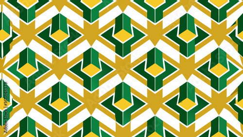 Geometrical seamless patterned golden green colors isolated white backgrounds for knitted fabric textured, fabric printing.backgrounds, ornate, cut out, repetition, abstract, art, illustration, 