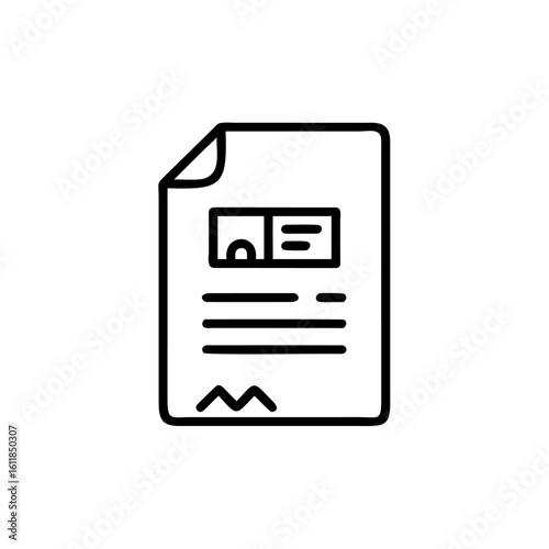 Outline icon a bank statement document with text photo finance financial