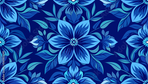 flower damask seamless pattern dark blue colors background. Elegant luxury texture for wallpapers, backgrounds and page fill, surface textures,flower, colours, damask, elegant, graphic, luxury, 