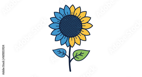 Sunflower in Ukrainian flag colors a symbol of solidarity and support