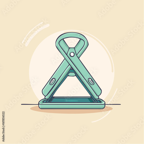 Modern mint green two-hole paper puncher in a clean stylized cartoon illustration.