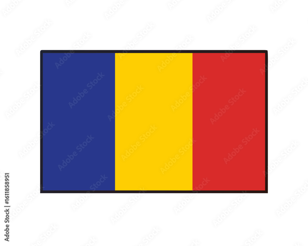 Fototapeta premium Chad flag icon