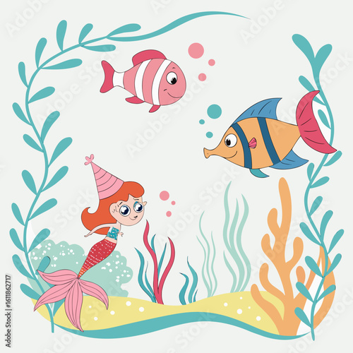 vector illustration of an underwater world