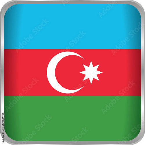 official flag of azerbaijan with horizontal blue red green stripes crescent moon and eight-pointed star