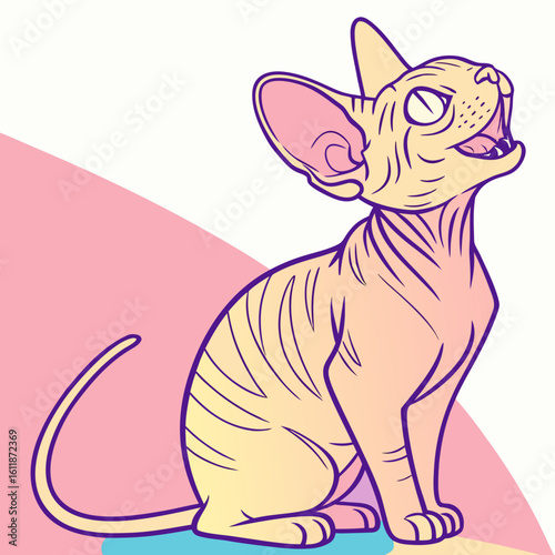 cat mascot vector art illustration
