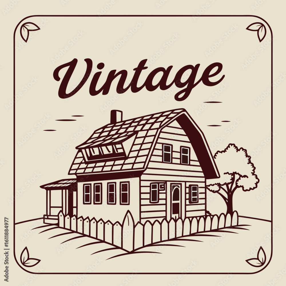 Fototapeta premium vector illustration of a sketch of house