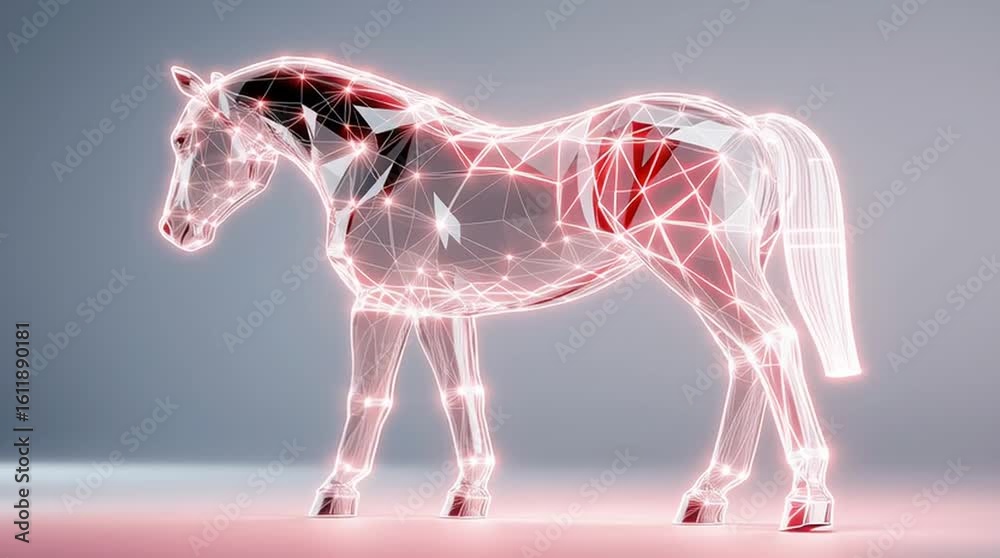 Futuristic neon horse animation: illuminated technology and movement in modern design Futuristic neon horse animation: illuminated technology and movement in modern design