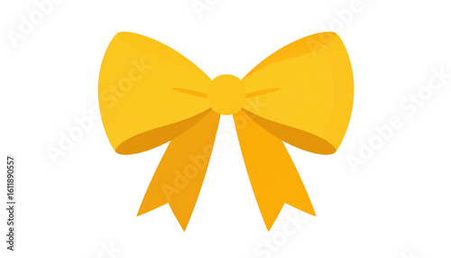 Bright Yellow Ribbon Bow Decoration for Gifts and Celebrations