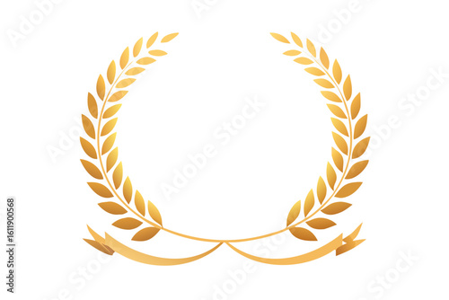 Golden laurel wreath vector graphic design element for awards and celebration use