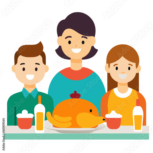 family having breakfast
