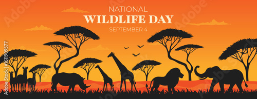 National Wildlife Day Banner Vector Illustration.