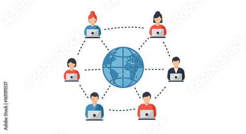 Global Teamwork Connecting People Worldwide Through Technology