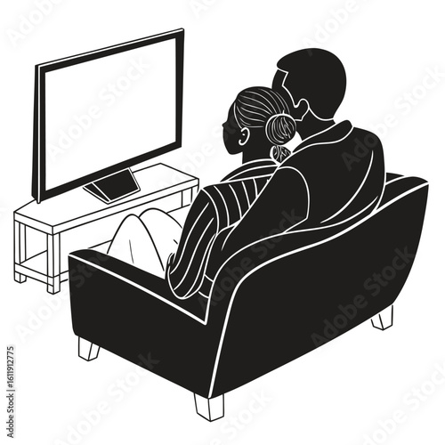 young man watching tv