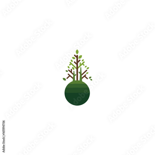 Forest icon logo flat vector design