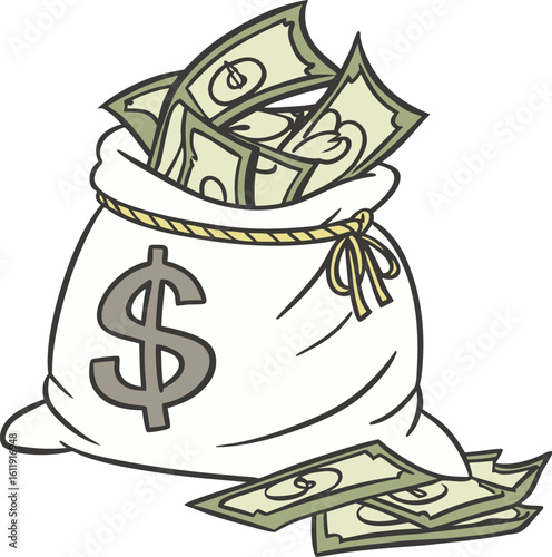 bag of money vector illustration 