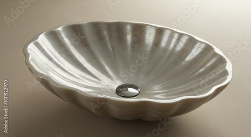 Shell-shaped bathroom sink