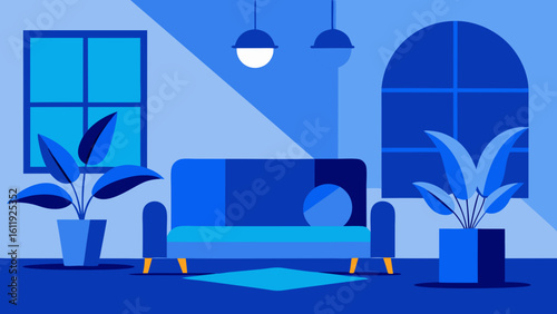 Inviting background scene illustration of a modern home interior