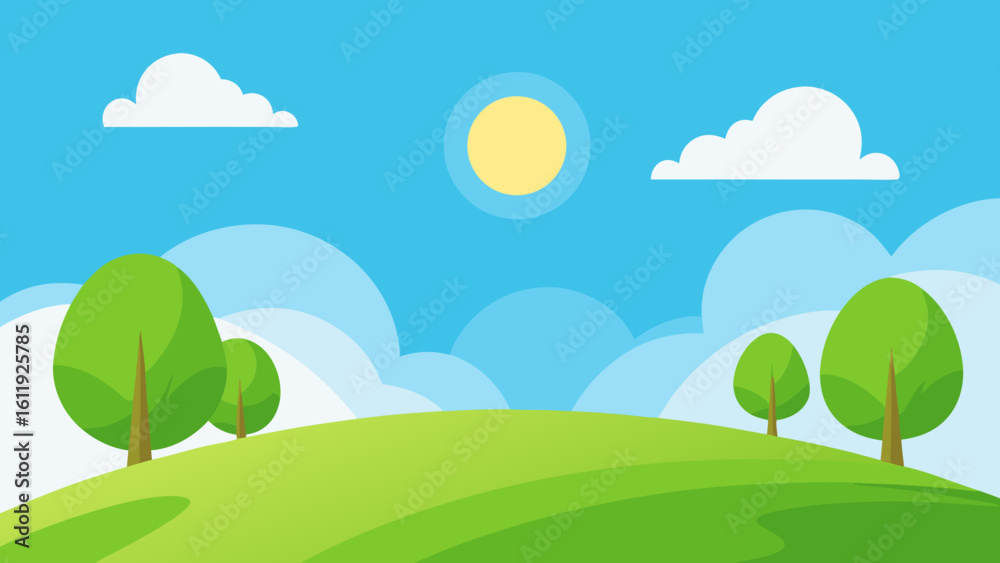Fototapeta premium Charming illustrative landscape background scene for captivating visuals
