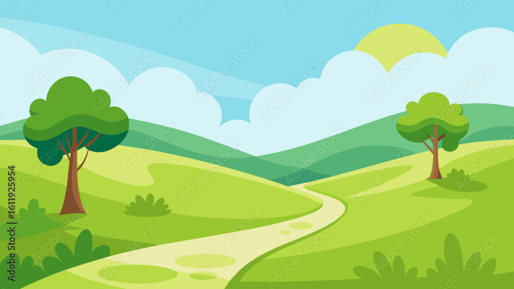 Obraz premium summer landscape with green grass