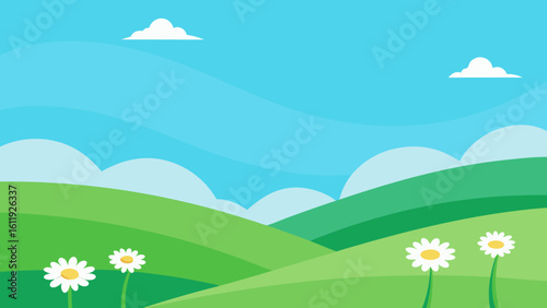 summer landscape with flowers