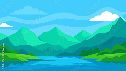 mountain landscape vector illustration