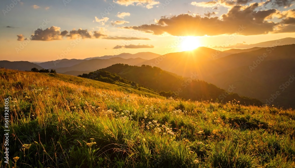 Obraz premium Mountain sunset vista