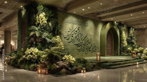 77th national anniversary celebration with Urdu calligraphy, green theme