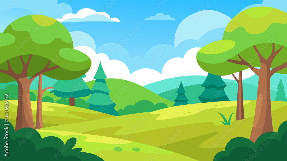 Obraz premium landscape with trees and mountains