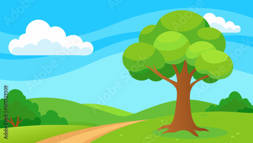 summer landscape with trees