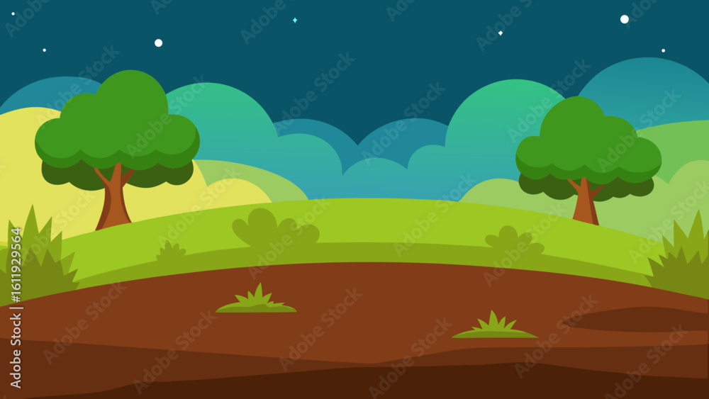 Obraz premium landscape with trees and clouds