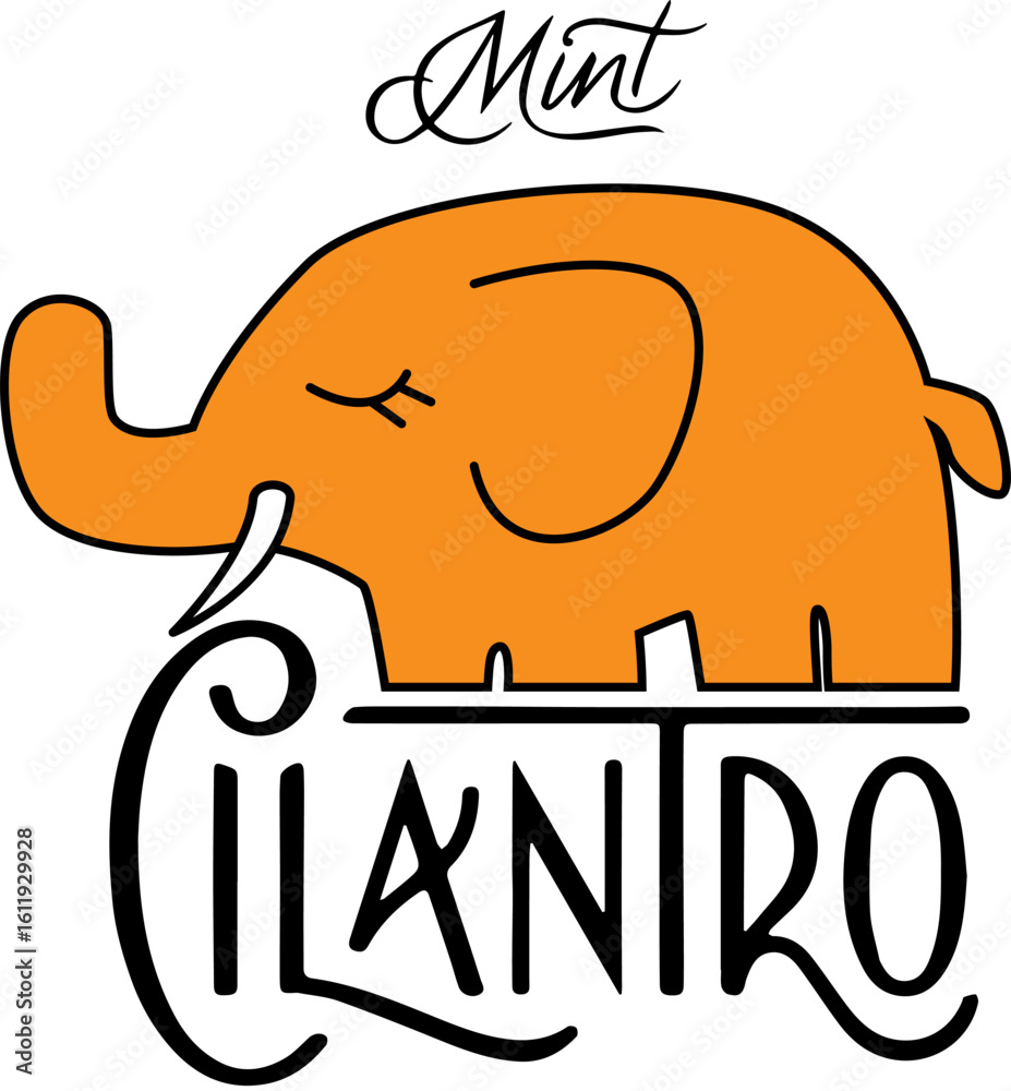 Obraz premium Playful Baby Elephant Vector - Fun Kids Illustration.eps