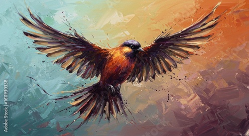 Abstract bird in flight
