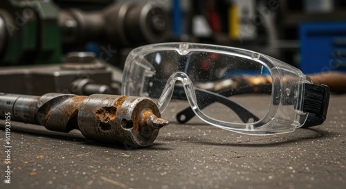 Safety Glasses and Drill Bit