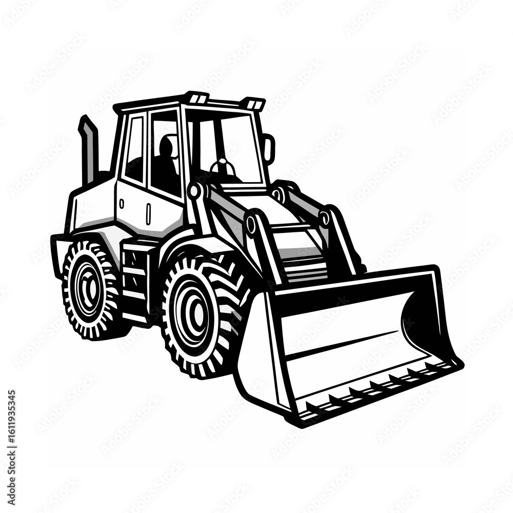 Naklejka premium bulldozer isolated on white background