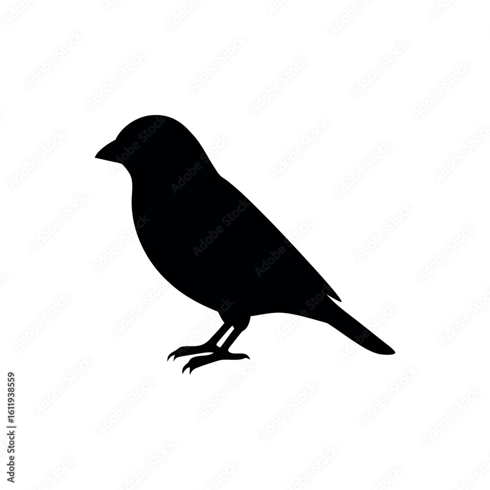 Obraz premium A crossbill Bird's silhouette art on vector illustration.