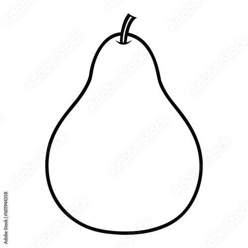 silhouette of a pear isolated on white background