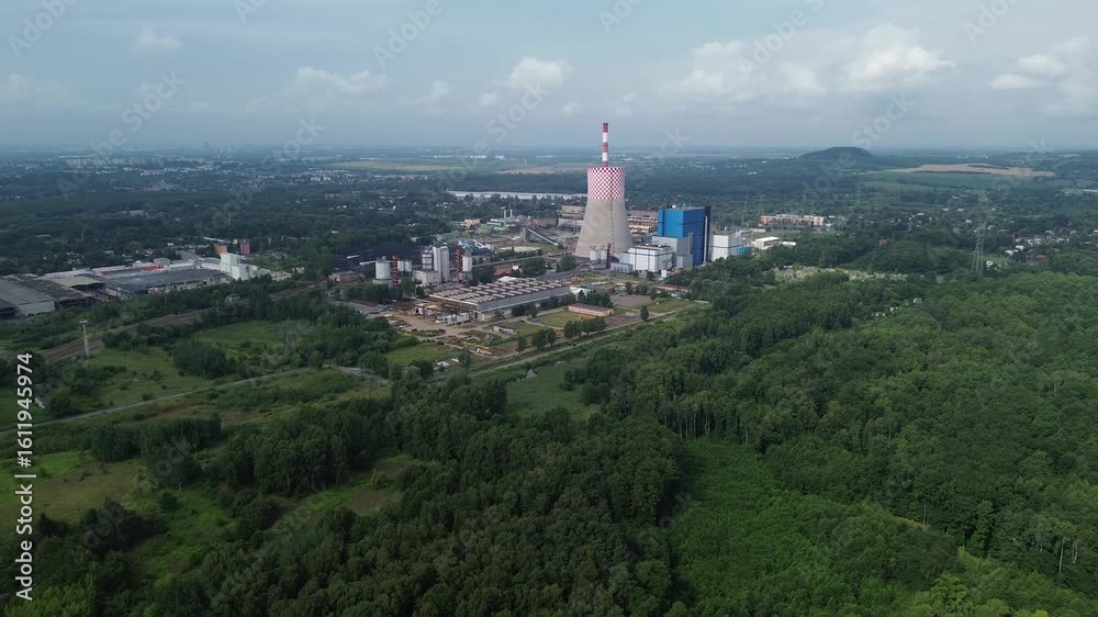 Coal Power Plant in Łagisza, Będzin, Aerial Coal Power Plant in Łagisza, Będzin, Aerial